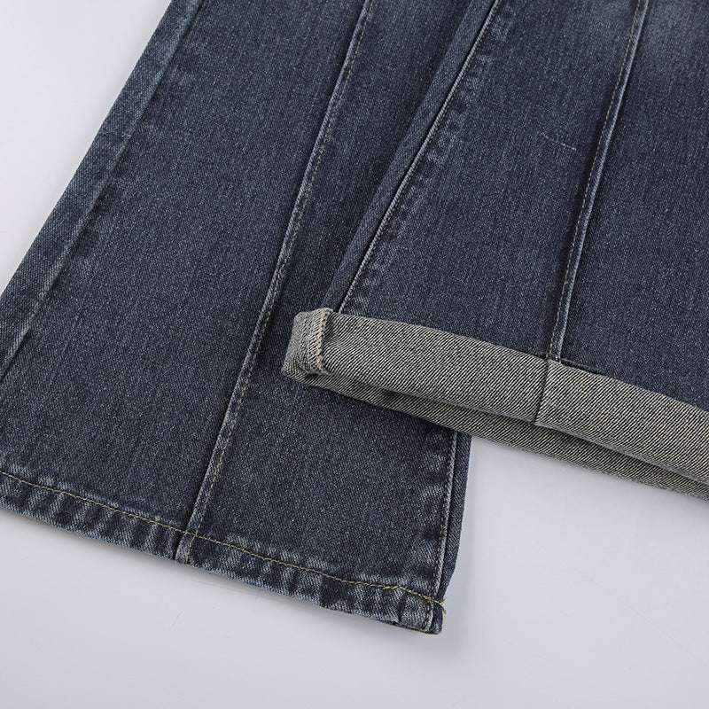 Retro Distressed Hot Girl Washed Belt Slimming Jeans - globaltradeleader