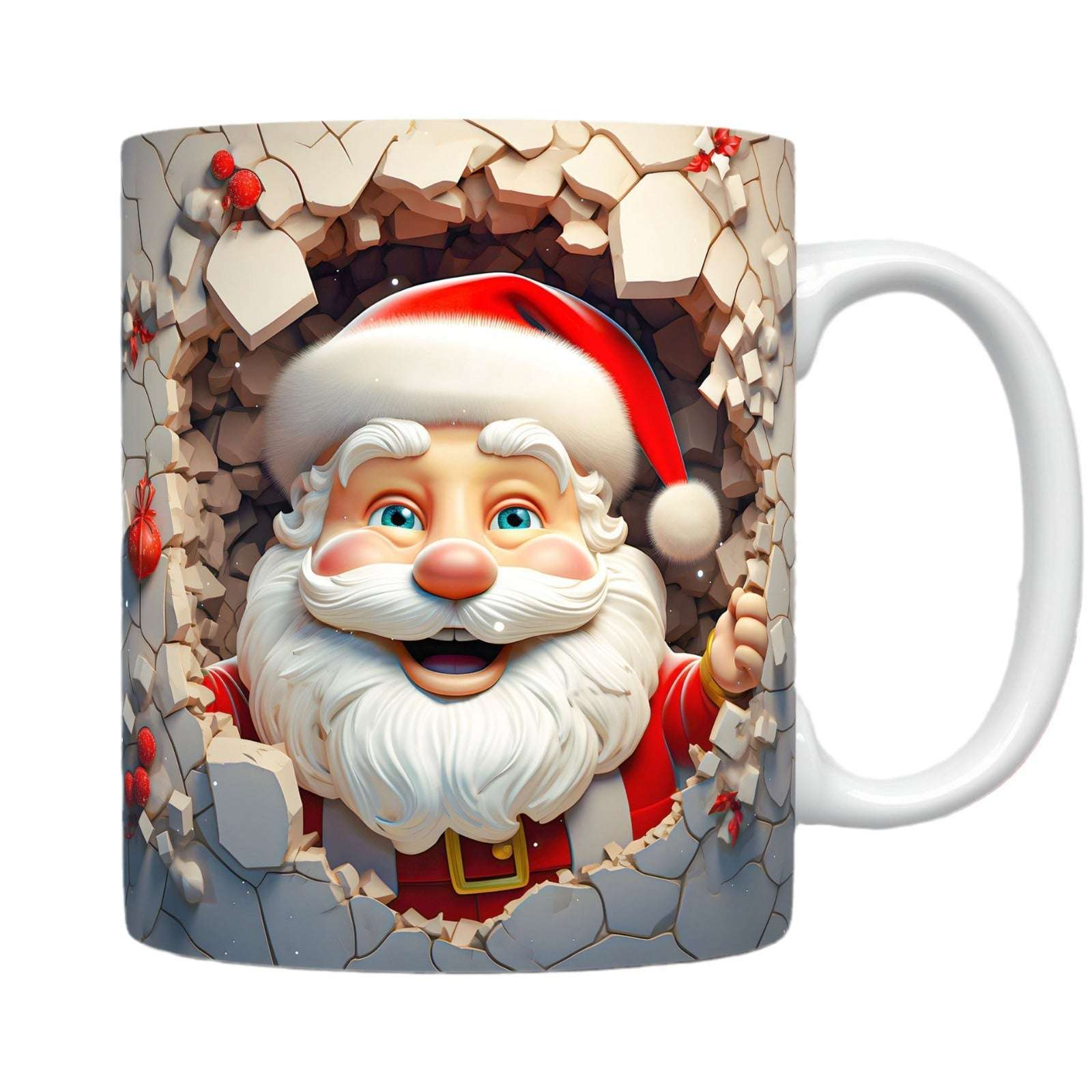 Creative 3D Christmas Ceramic Mug Unique Space Design Snowman Santa Coffee Cup Tea Milk Mug Christmas Gifts For Kids Adults Kitchen Gadgets - globaltradeleader