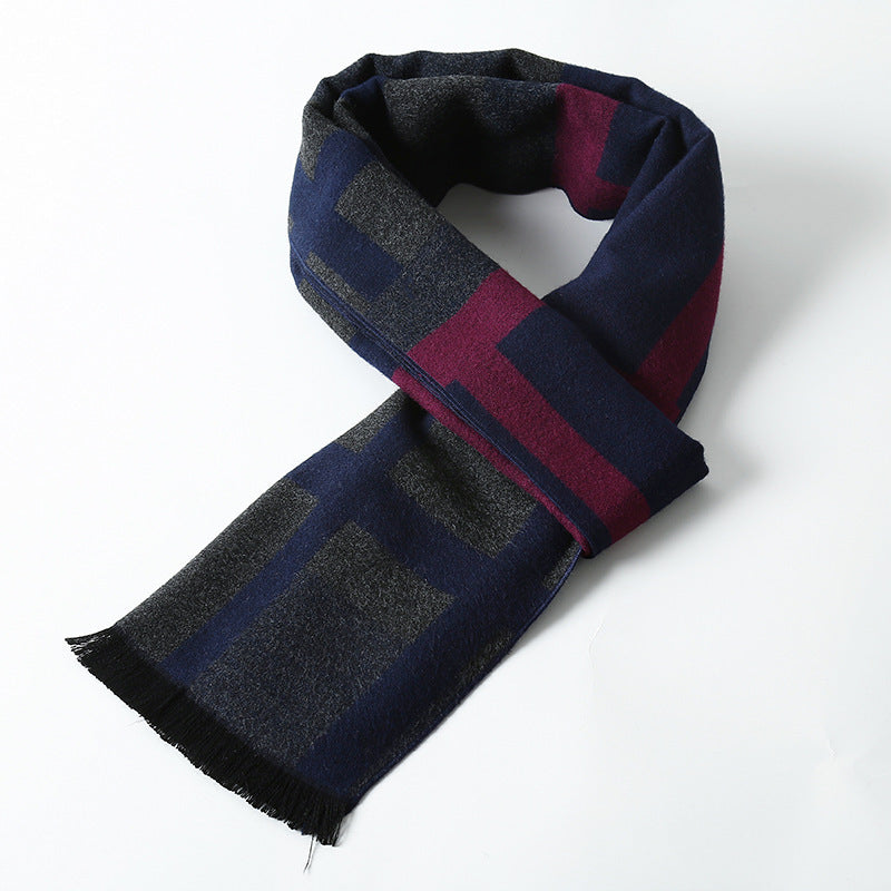 Simple Plaid Warm Keeping Artificial Cashmere Scarf - globaltradeleader