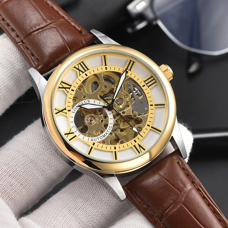 Men's Mechanical Watch Roman Scale Waterproof Fashion Business - globaltradeleader