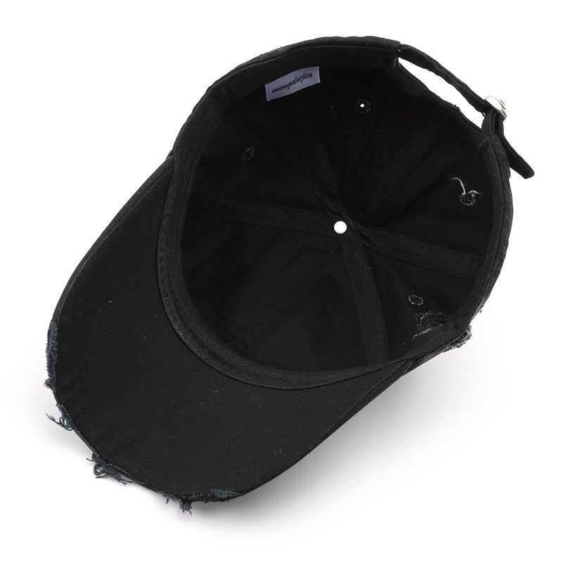Retro Pure Color Washed Hole Light Board Baseball Cap - globaltradeleader