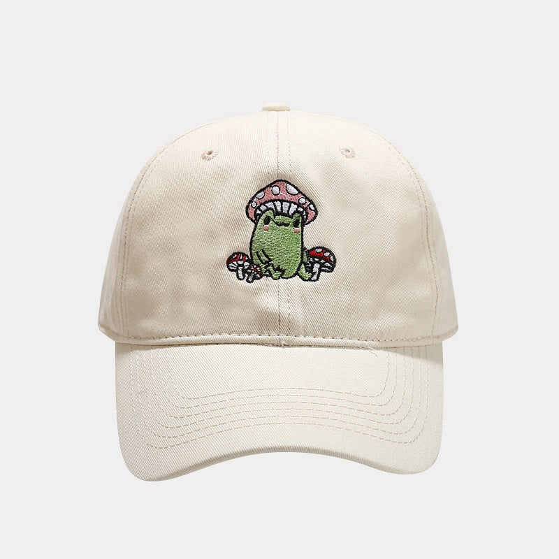 Cute Cartoon Frog Mushroom Embroidered Baseball Cap - globaltradeleader