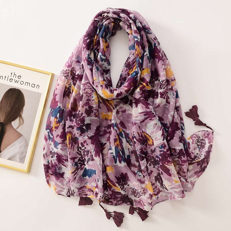 Bohemian Colorful Geometric Diamond Print Scarf