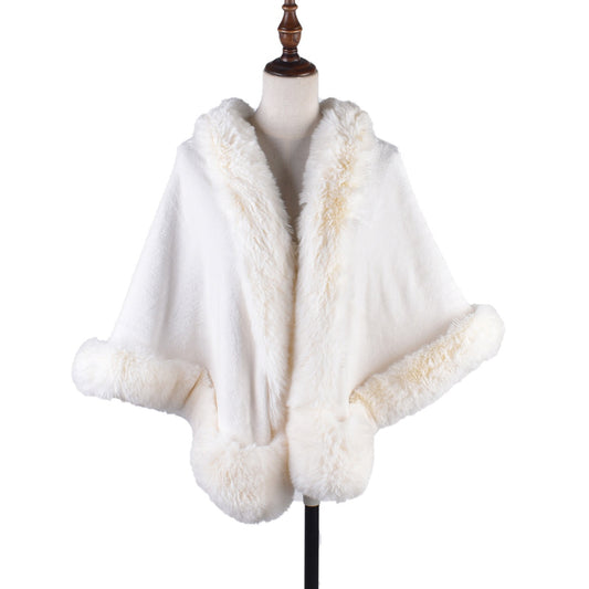 Women's Fur Collar Fur Shawl Warm