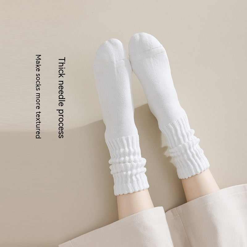 Winter Fleece-lined Thickened Middle Tube Cotton Thermal Terry Long Tube Casual Socks - globaltradeleader