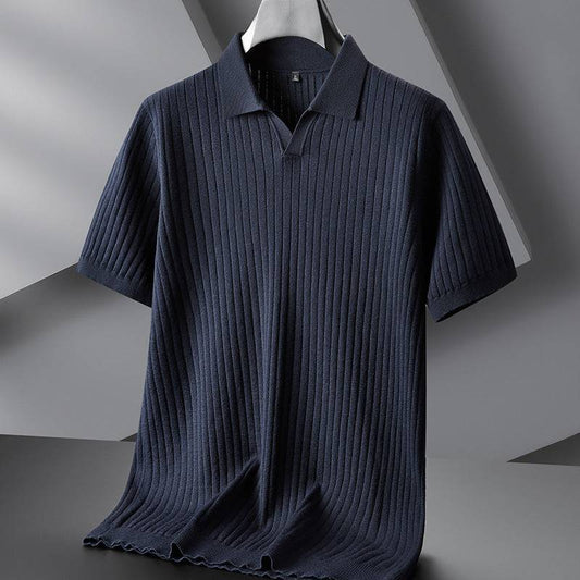 New Men's Plus-sized Plus Size Fashion Casual Lapel Short Sleeve - globaltradeleader