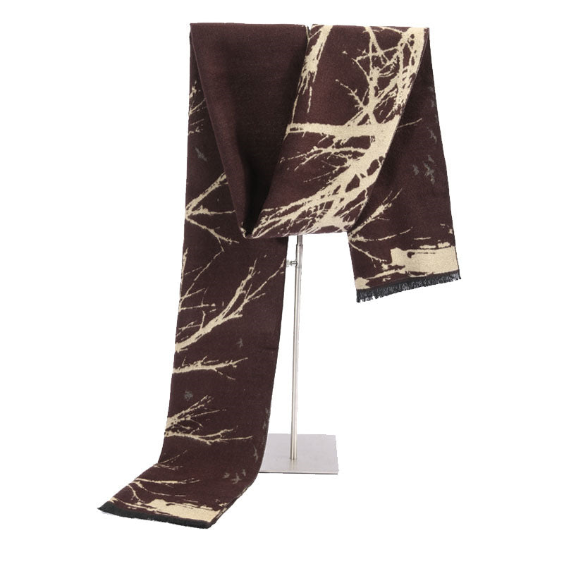 Fortune Tree Men's Brushed Scarf Autumn And Winter New All-match Scarf