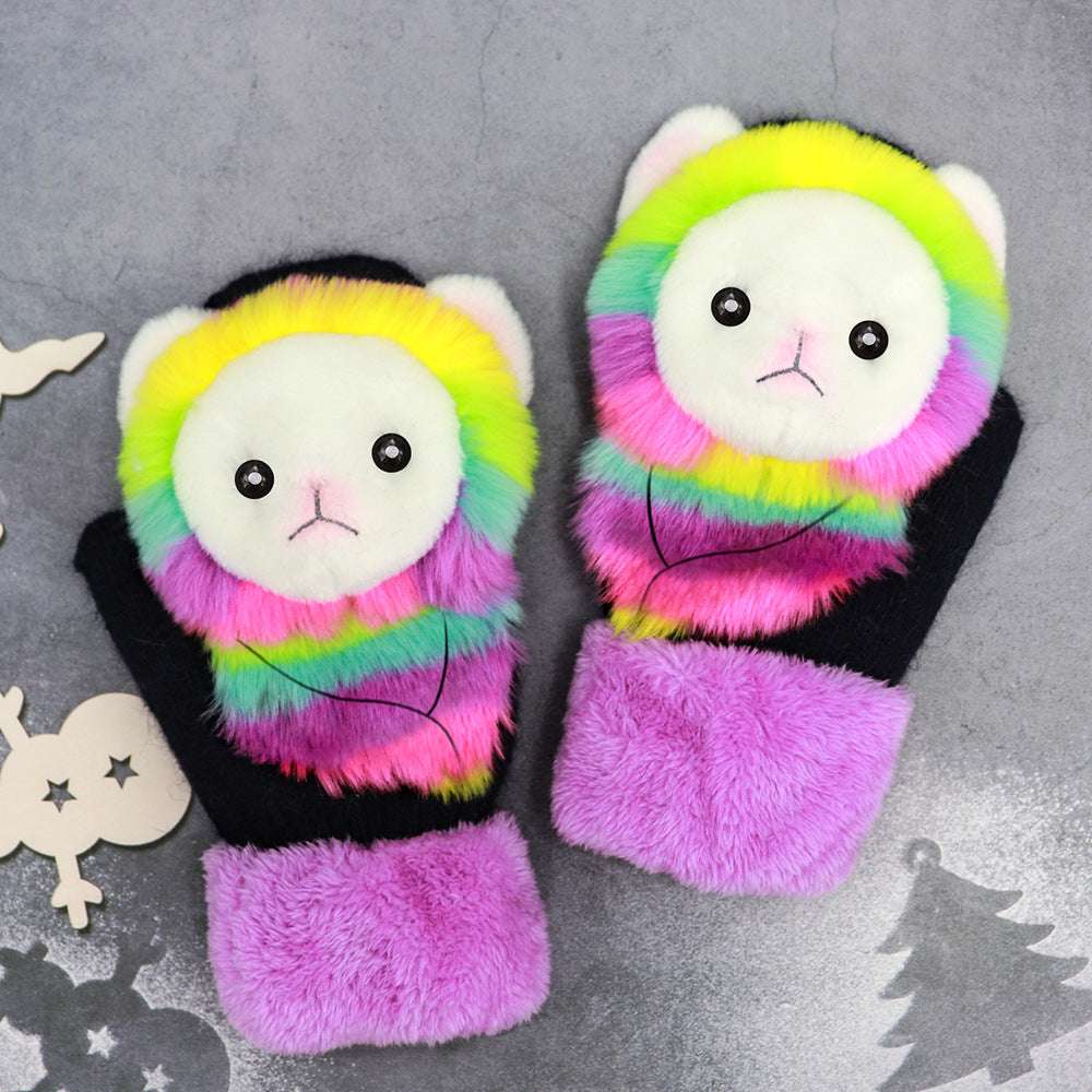 Winter Women's Plush Cartoon Animal Gloves - globaltradeleader