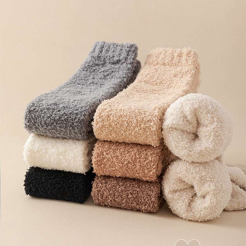 Winter Warm Plush Socks Women Dual-purpose Protection Heel And Knee Sock For Olds - globaltradeleader