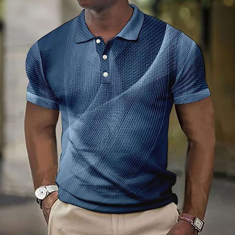 3D Button Short-sleeved Polo Shirt - globaltradeleader