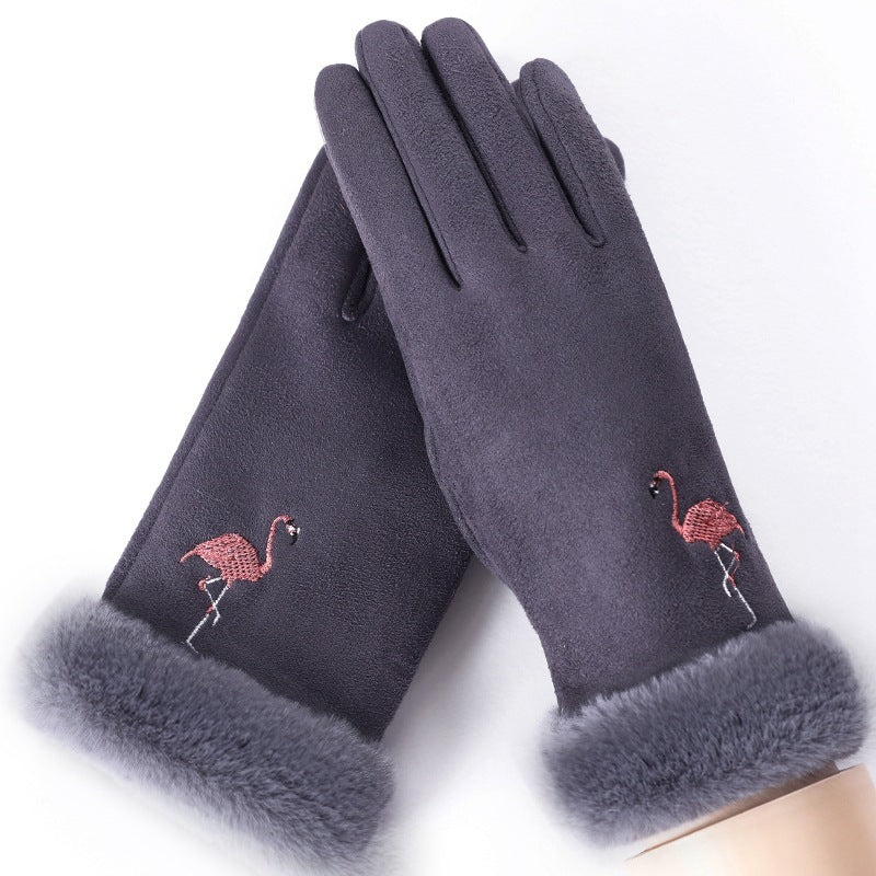 Thermal Gloves N915 Women's Winter Suede Double-layer Velvet Thickened - globaltradeleader