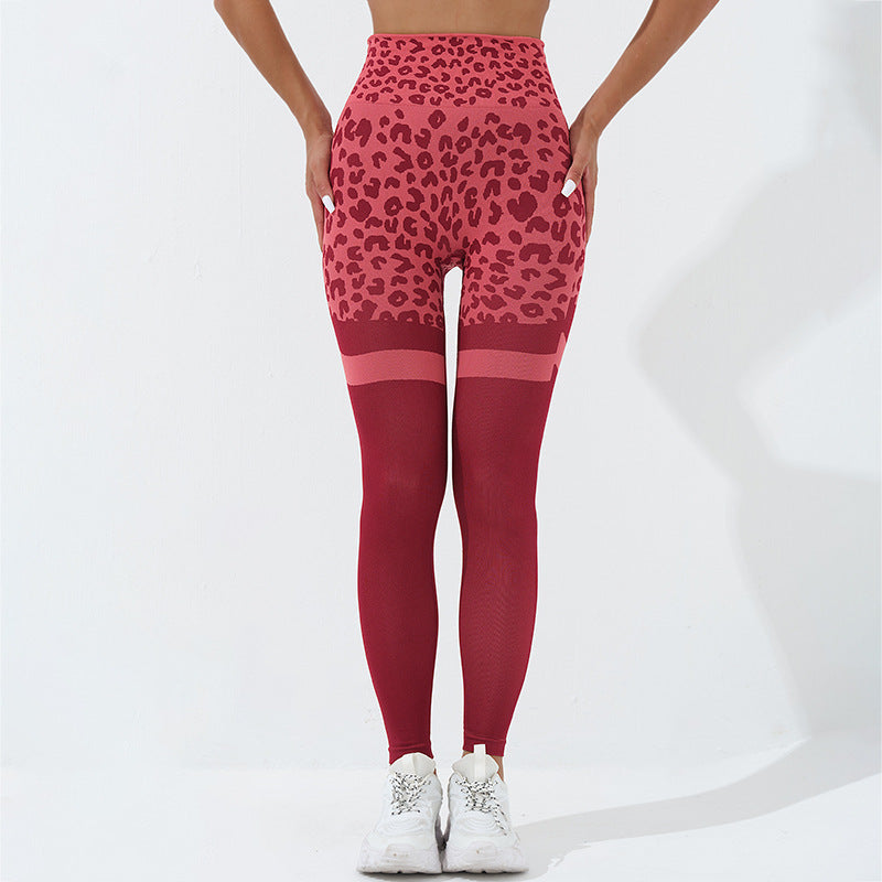 Leopard Print Fitness Pants For Women High Waist Butt Lifting Seamless Leggings Elastic Running Sport Training Yoga Pants Gym Outfits Clothing - globaltradeleader