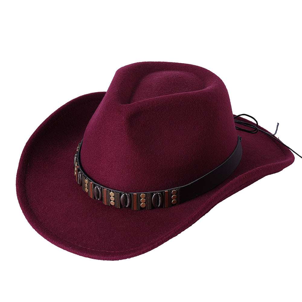Woolen Hat Western Cowboy Top Hat Men's And Women's Curling Shell Accessories - globaltradeleader