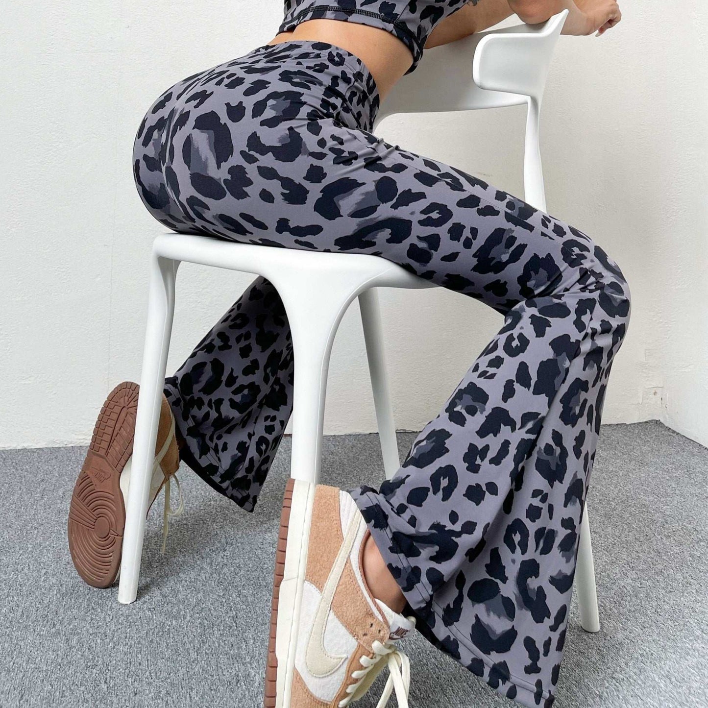 European And American Leopard Print Flared Pants - globaltradeleader