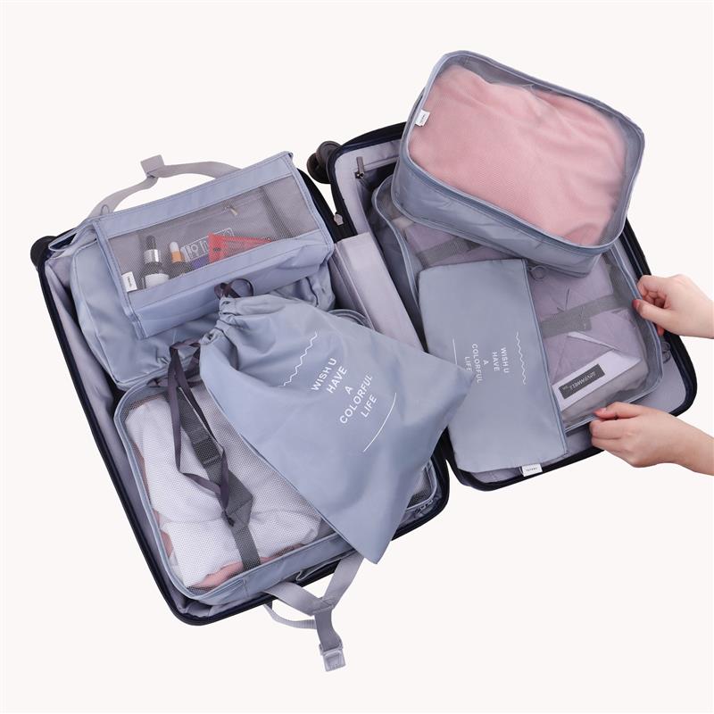 8/7/6 pieces Set Travel Organizer Storage Bags Suitcase Packing Set Storage Cases Portable Luggage Organizer Clothe Shoe Pouch