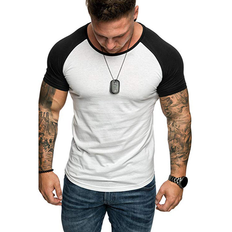 Color block raglan sleeve men's T-shirt - globaltradeleader