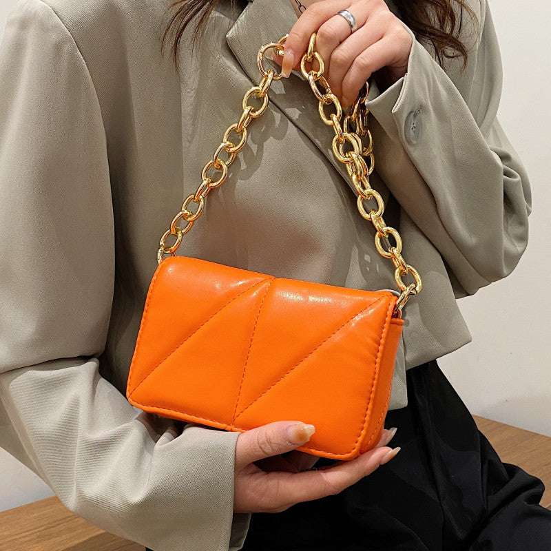 Thick Chain Women's Tote Bag Quality Leather Shoulder Bag Fashion Quilted Design Handbags Female Embroidery Thread Nolso Se Mano