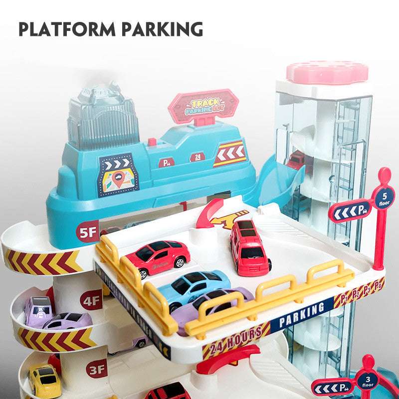 Children's Car Parking Lot Building Multi-storey Electric Lift Track Educational Toys