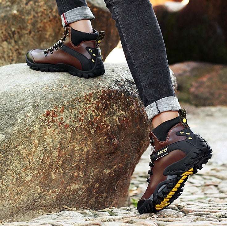 Winter Men Boots With Fur Casual Warm Snow Leather Work Boots Men Shoes Footwear Ankle Shoes Plus Size - globaltradeleader