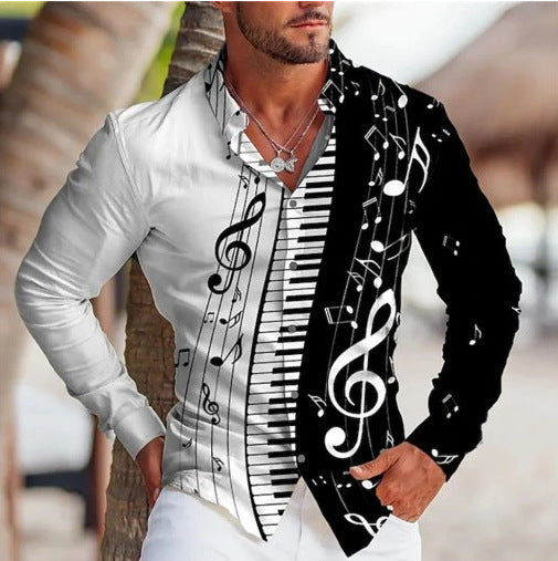 Men's Fashionable Versatile Printed Casual Shirt - globaltradeleader
