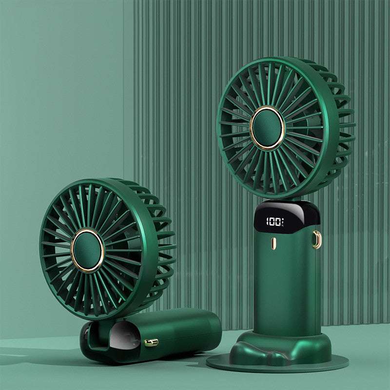 USB Rechargeable Mini Portable Handheld Electric Fan Foldable Neck Hanging Outdoor Fan Adjustable 5 Speed Powerful Air Cooler - globaltradeleader