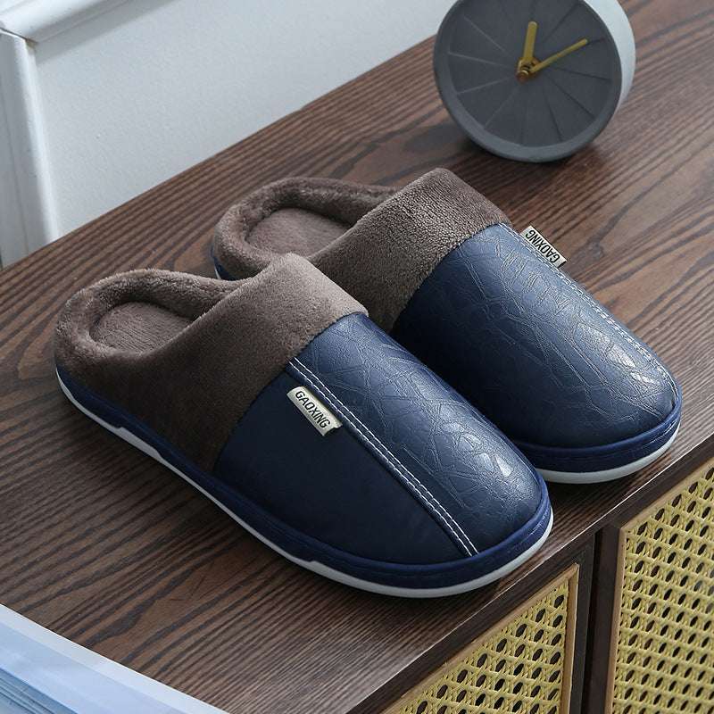 Waterproof Fur Slides Shoes Women Winter Bedroom Home Slippers For Couple - globaltradeleader