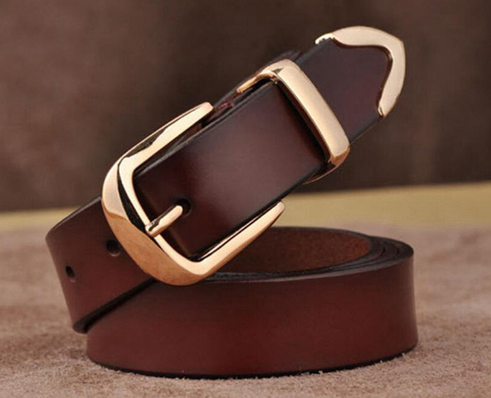 Wholesale British Women's Belt Cowhide All-match Fashion Jeans Belt Belt Middle-aged And Young Girls Decorative Belt