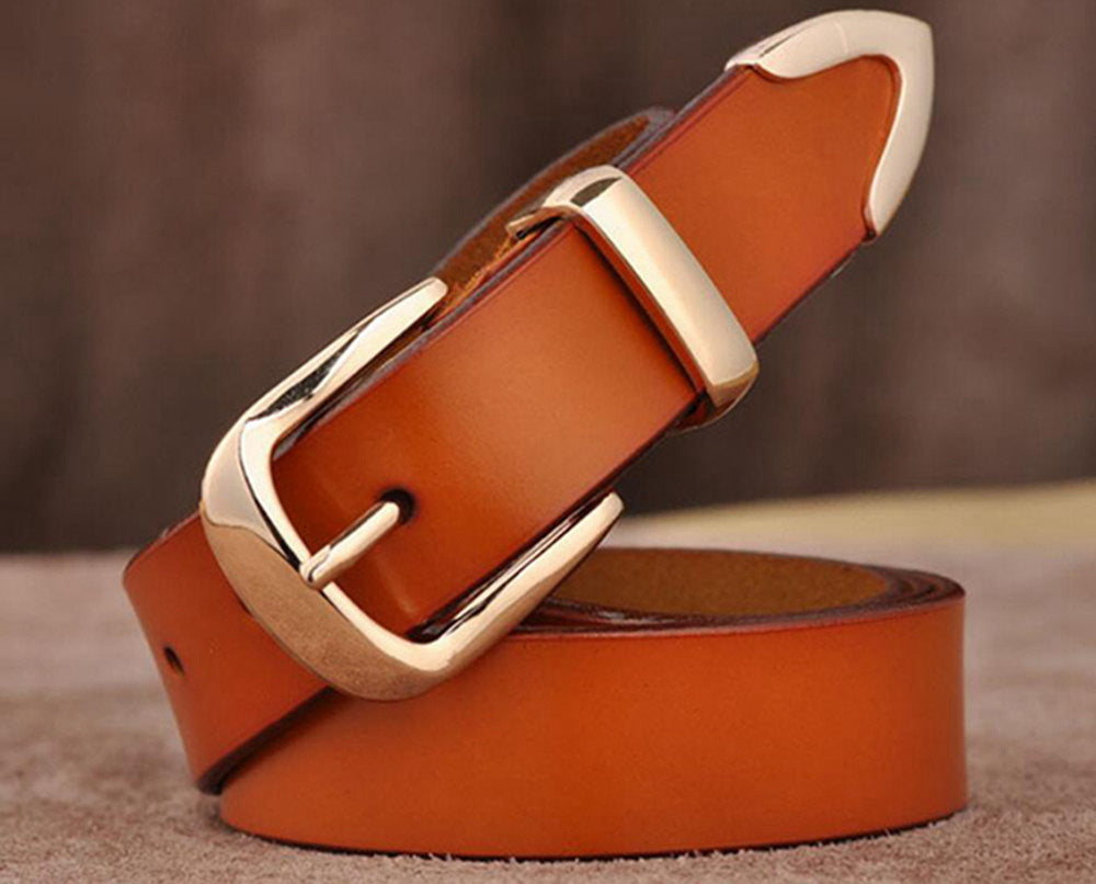 Wholesale British Women's Belt Cowhide All-match Fashion Jeans Belt Belt Middle-aged And Young Girls Decorative Belt