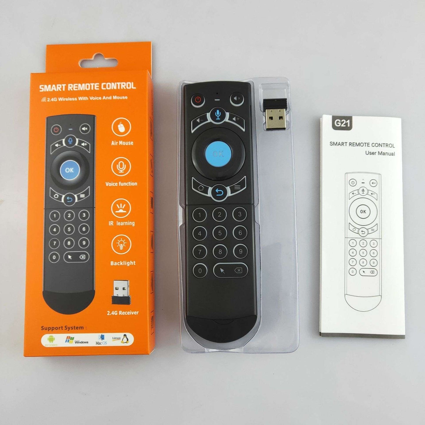 Cross-border Google Intelligent Voice TV Set-top Box Universal Remote Control Wireless Mouse And Keyboard - globaltradeleader