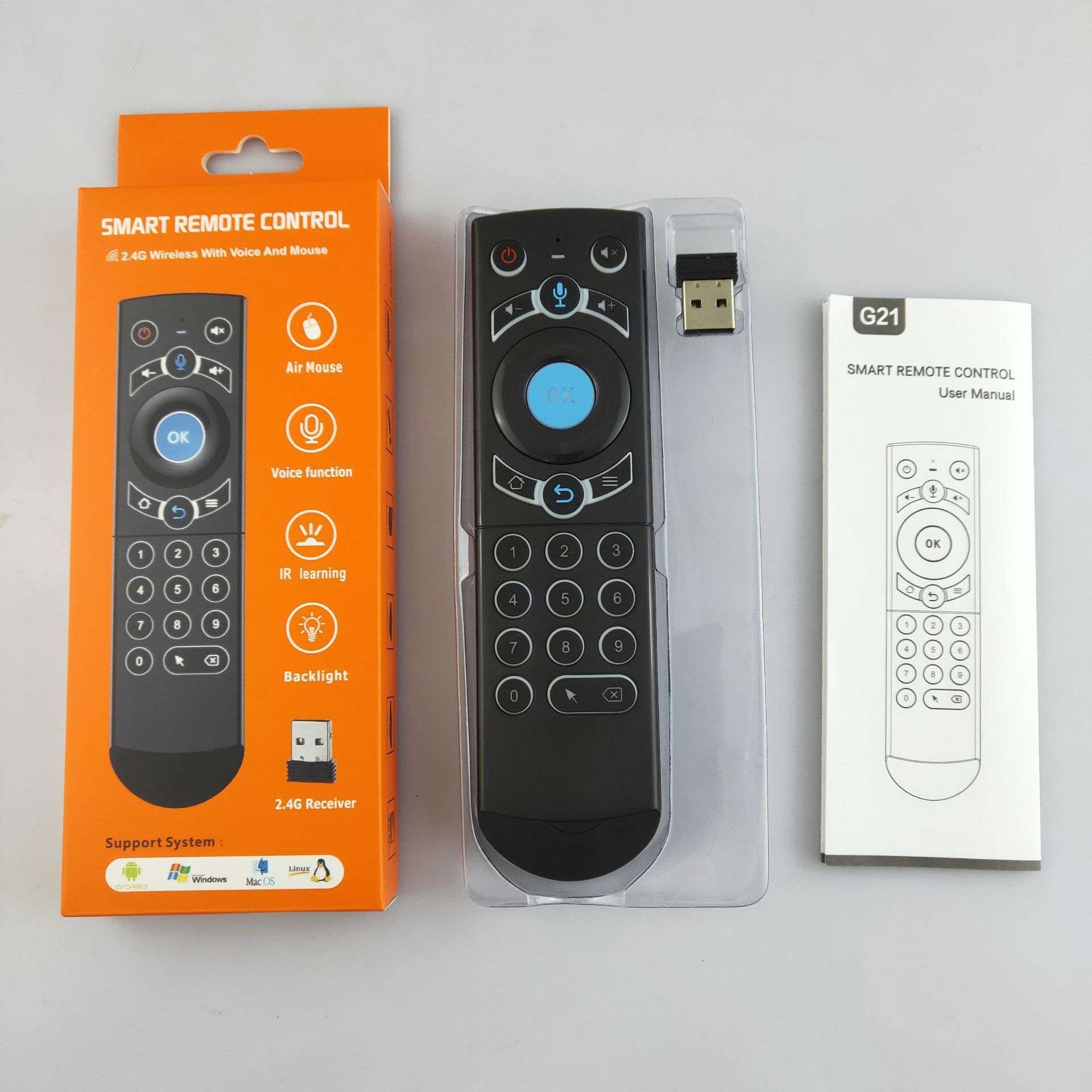 Cross-border Google Intelligent Voice TV Set-top Box Universal Remote Control Wireless Mouse And Keyboard - globaltradeleader