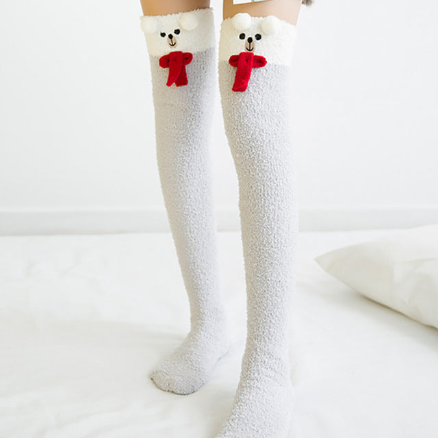 Christmas Long Socks Winter Women Striped Stockings New - globaltradeleader