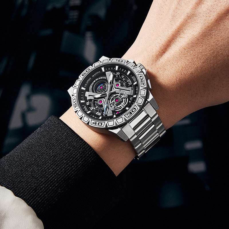 Three-Dimensional Hollow Waterproof Luminous Multifunction Quartz Watch - globaltradeleader