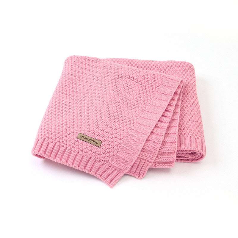Boys And Girls Solid Color Knitted Blanket