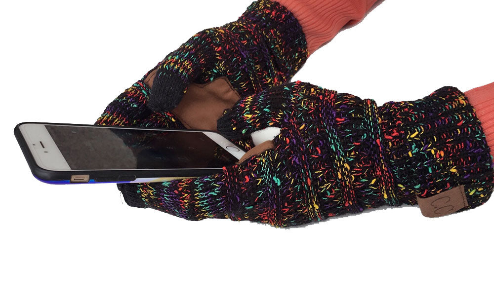 European And American Wool Knitted Turn-over Labeling Touch Screen Gloves - globaltradeleader