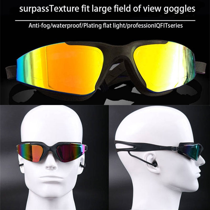 Professional Swimming Goggles Silicone Anti-fog UV Multicolor Swimming Glasses With Earplug for Men Women Water Sports Eyewear