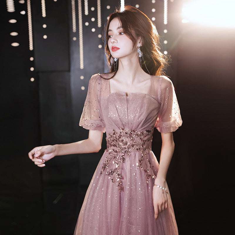 New Birthday Banquet Party Elegant Socialite Host Fairy Slim Evening Dress For Women - globaltradeleader