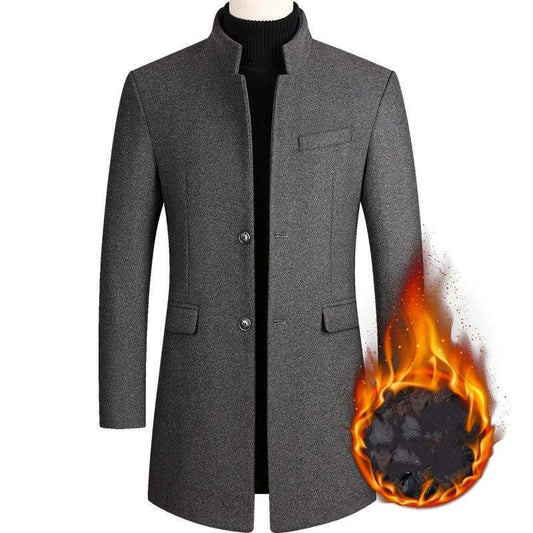 Men's Wool Coat Medium Length Leisure Suit - globaltradeleader
