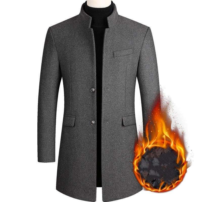 Men's Wool Coat Medium Length Leisure Suit - globaltradeleader