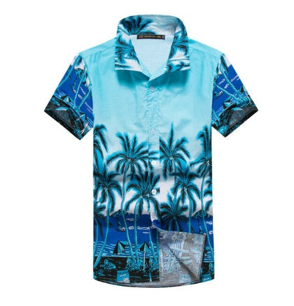 Shirt casual loose cotton top large size printed beach - globaltradeleader