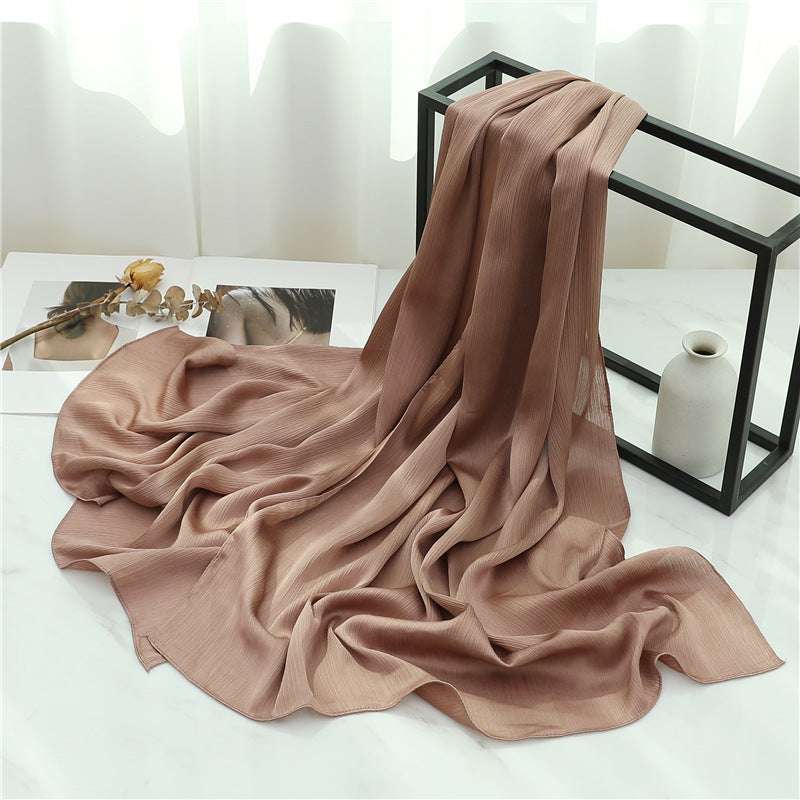 Solid Color Silk Scarf Basic All-matching