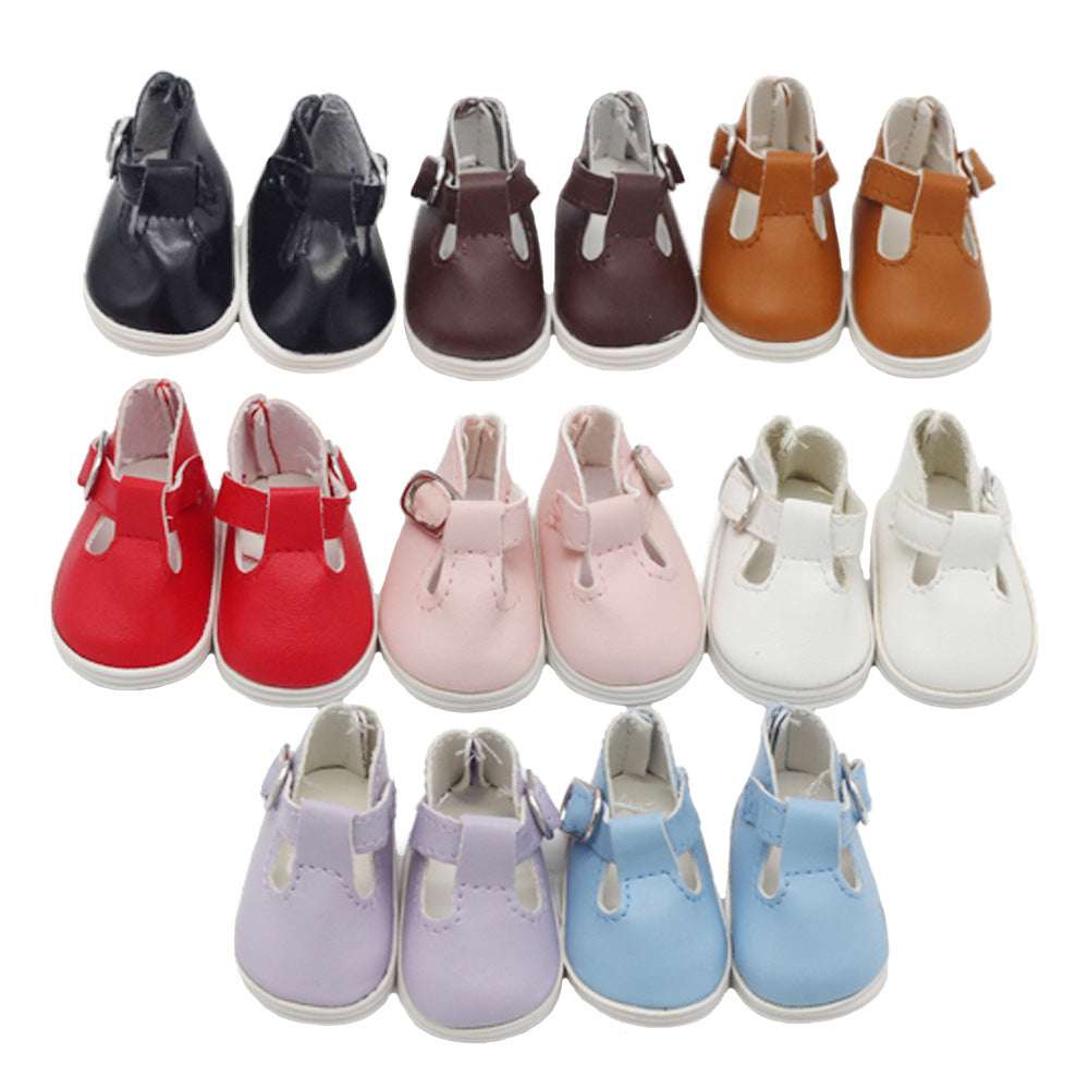 Cute Creative 14-inch Doll Leather Shoes With Buckle