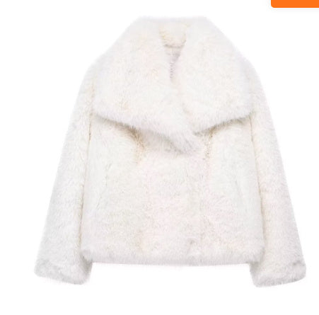 Winter Plush Coat Fashion Thicken Lapel Outwear Casual Long Sleeve Tops Womens Clothing - globaltradeleader