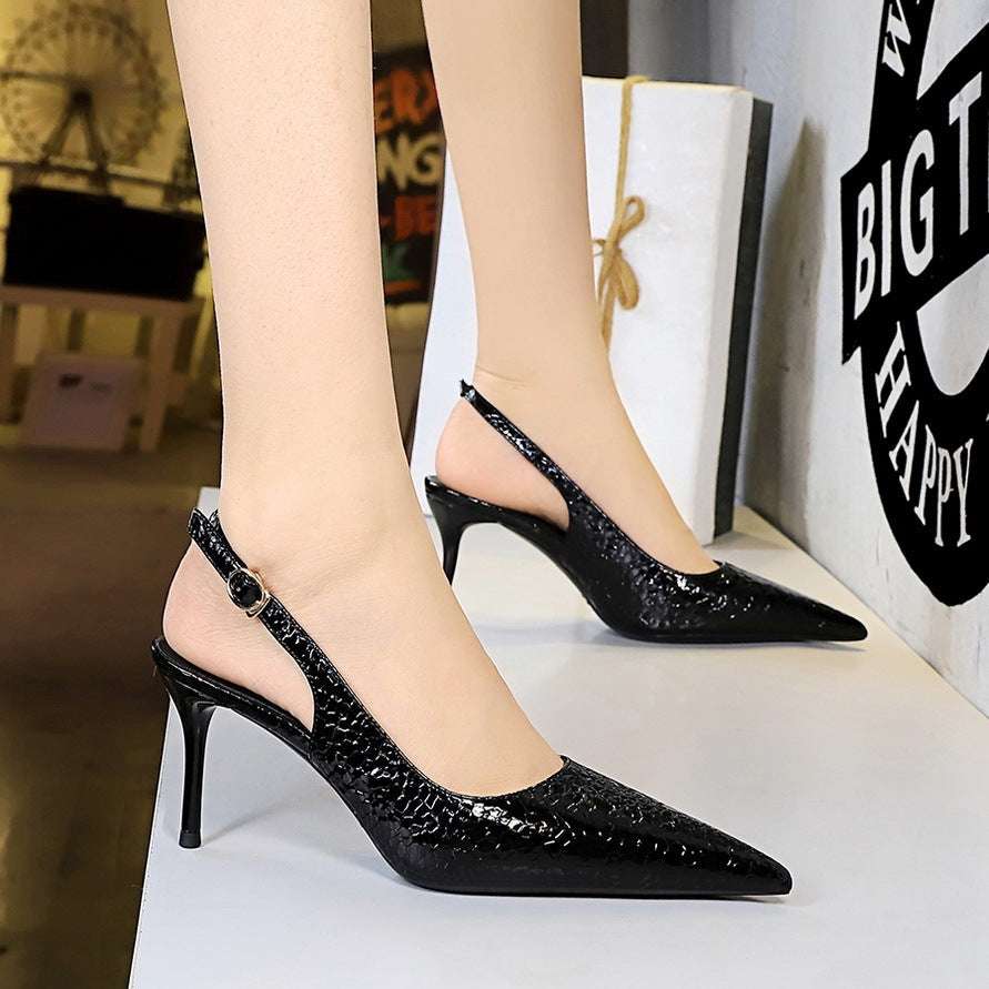 Hollow High Heel Shoes Ladies Stiletto Heel Shallow Mouth Pointed Toe - globaltradeleader