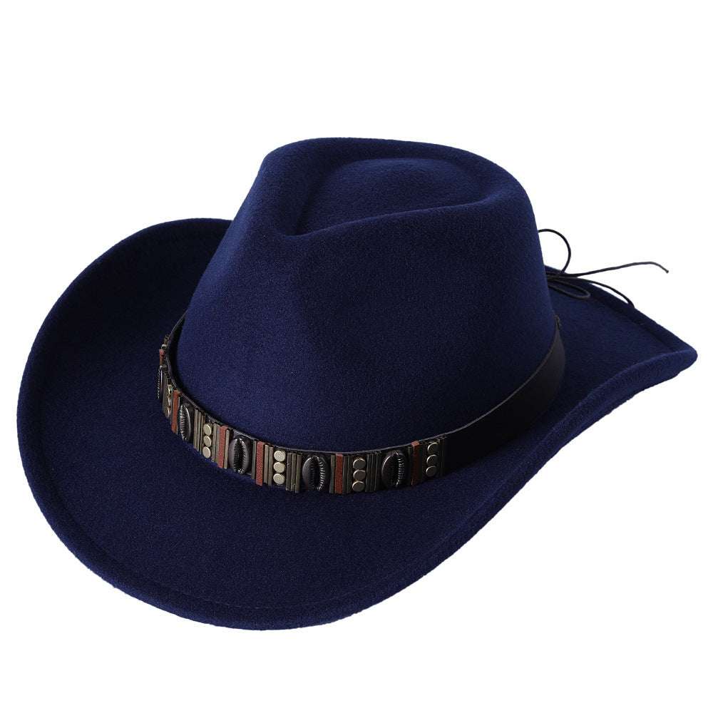 Woolen Hat Western Cowboy Top Hat Men's And Women's Curling Shell Accessories - globaltradeleader