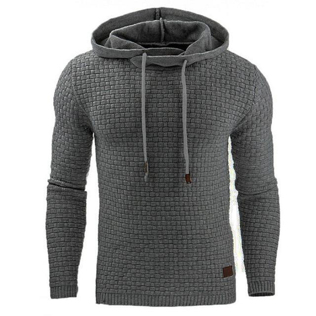 Men's Jacquard Sweater Long-sleeved Hoodie Warm Color Hooded Sweatshirt Jacket - globaltradeleader
