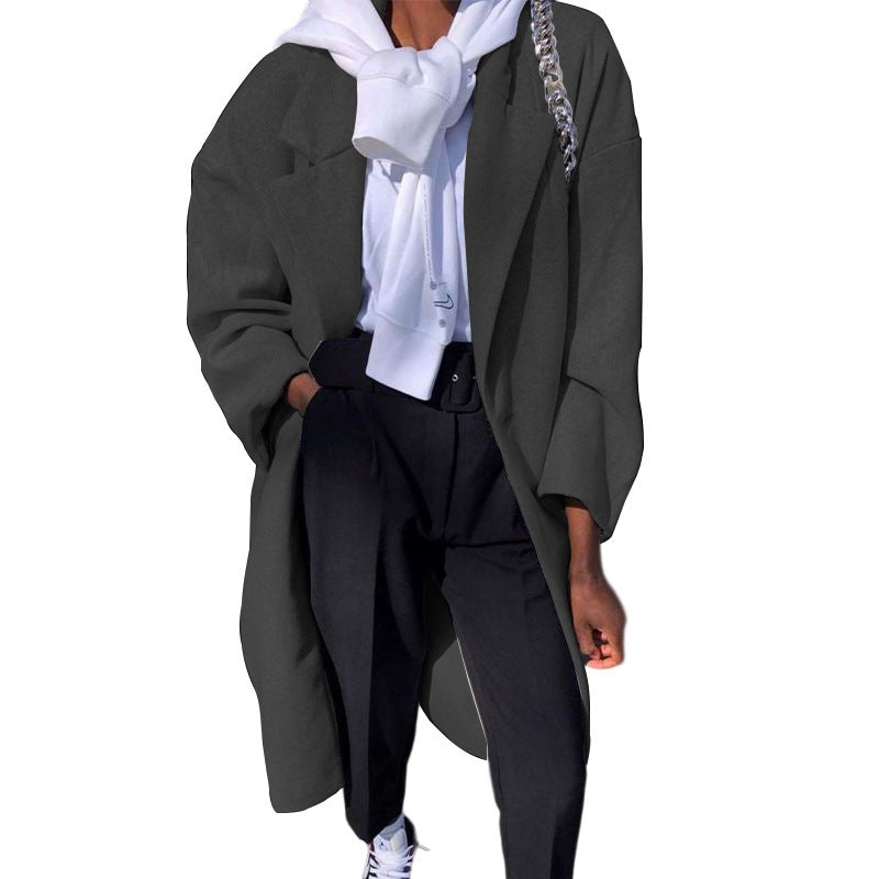 Women's Long Sleeve Fashion Long Trench Coat - globaltradeleader