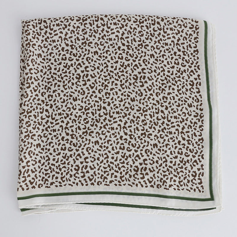 Artificial Silk Leopard Print Silk Scarf