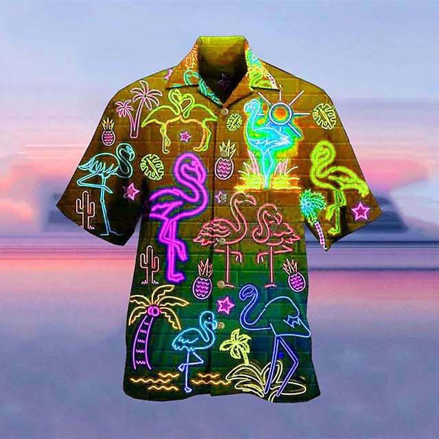 Men's Shirts Summer Hawaiian Fluorescence