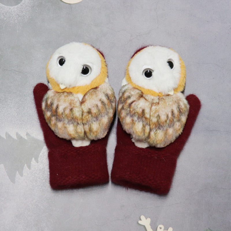 Winter Women's Plush Cartoon Animal Gloves - globaltradeleader