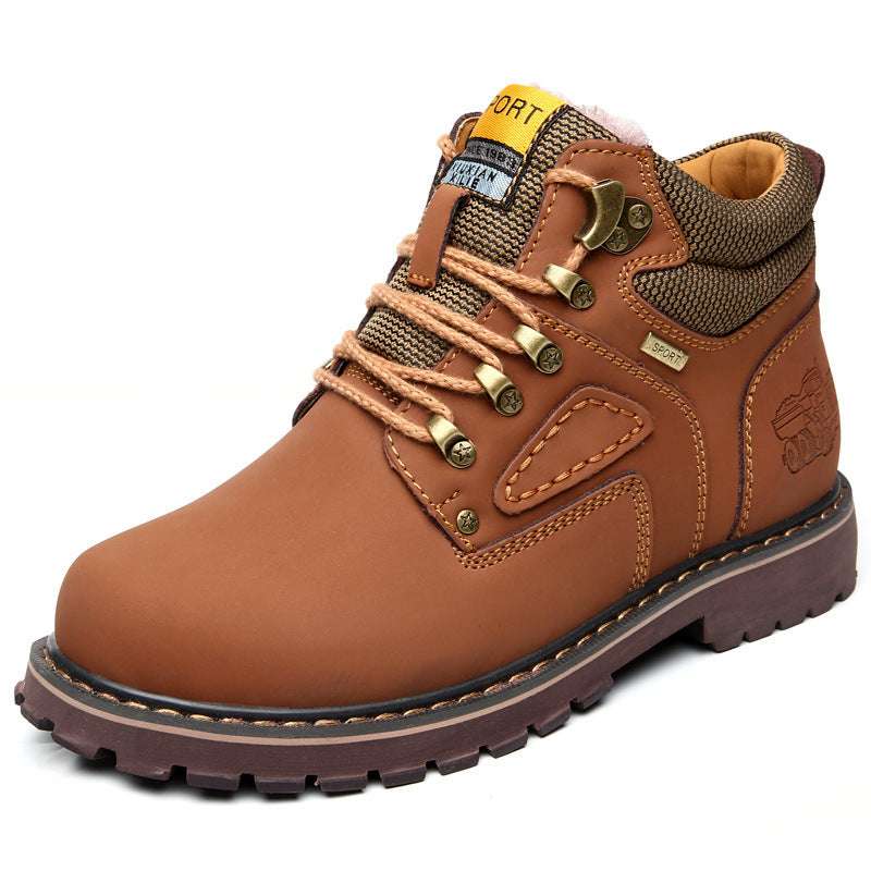Autumn and Winter Martin Boots Men Lace Up Leather Tooling Shoes - globaltradeleader